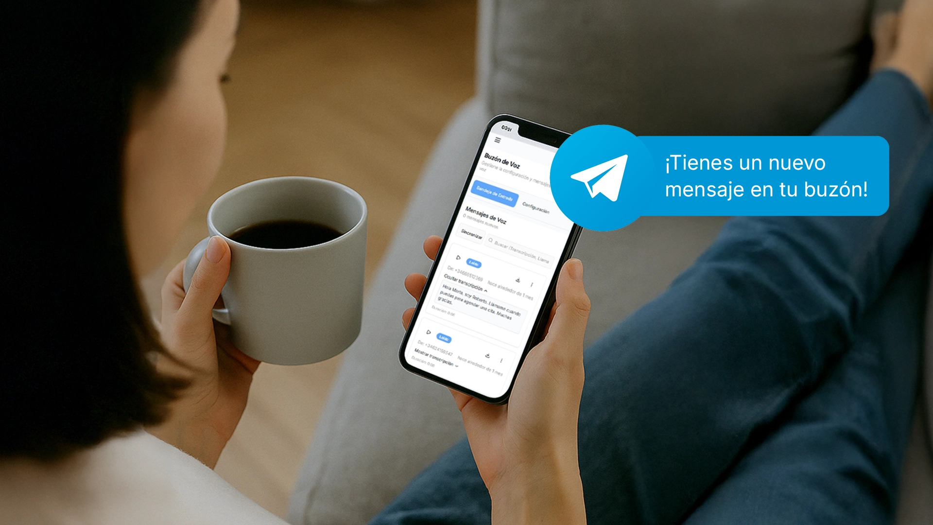 Buzón de voz con transcripción de CitaFlow